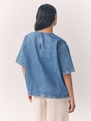 Mid Blue Denim 100% Cotton T-Shirt - Image 4 of 7