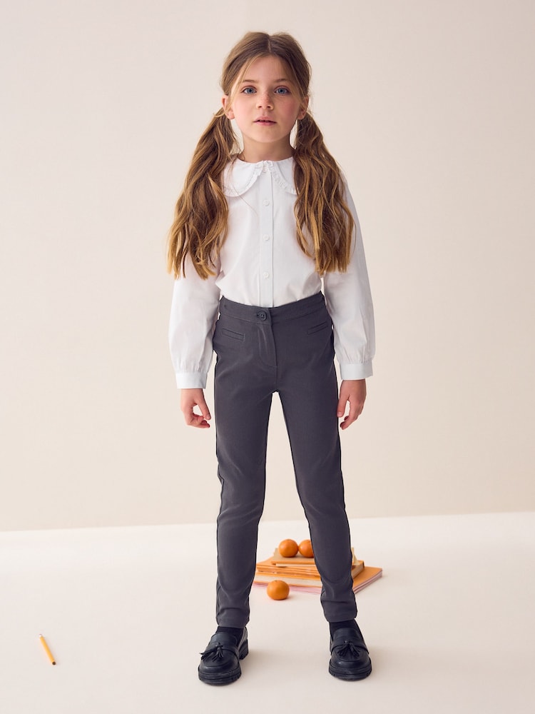 Charcoal Grey Longer Length School Skinny Stretch Trousers (3-18yrs) - Image 1 of 7 Charcoal Grey Longer Length School Skinny Stretch Trousers (3-18yrs) - Image 1 of 7