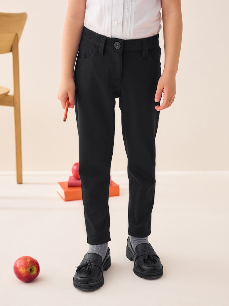 Black Shorter Length School Skinny Stretch Trousers (3-18yrs) - Image 1 of 8