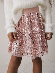 Champagne Gold Sequin Bubble Skirt (3-16yrs) - Image 1 of 8