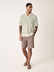 Green - Textured Stripe Trophy Polo Shirt - Image 2 of 7