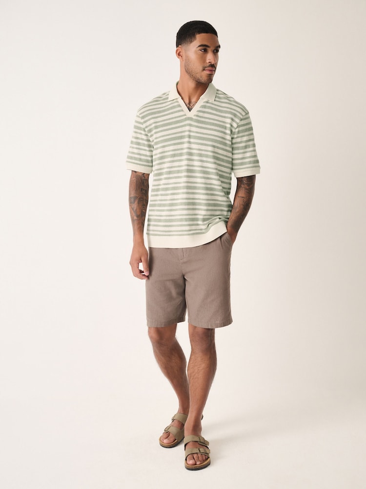 Green - Textured Stripe Trophy Polo Shirt - Image 2 of 7