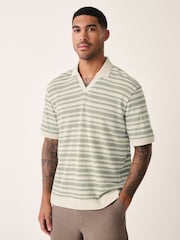Green - Textured Stripe Trophy Polo Shirt - Image 4 of 7