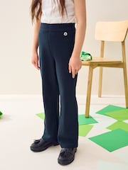 Azul marino - Pantalones escolares acampanados de alto contenido en algodón sin cierres (3-16 años) - Imagen 1 de 4