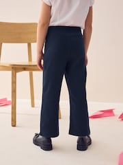 Navy Blue Shorter Length Pull-On Cotton Rich Stretch Boot Cut School Trousers (3-16yrs) - Image 2 of 8