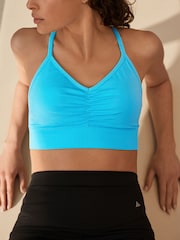 Blue Seamless Strappy Sports Bra - Image 5 of 7