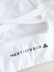 White Strappy Back Medium Impact Sports Bra - Image 3 of 3