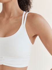 White Medium Strappy Back Impact Sports Bra - Image 5 of 9