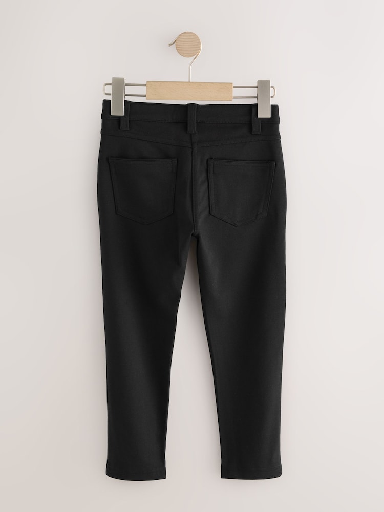 Dark Black - Jersey Stretch Skinny School Trousers (3-18yrs) - Image 2 of 4