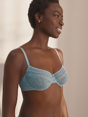 Blue Non Pad Balcony Premium Lace Bra - Image 1 of 1