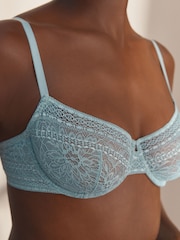 Blue Non Pad Balcony Premium Lace Bra - Image 6 of 7