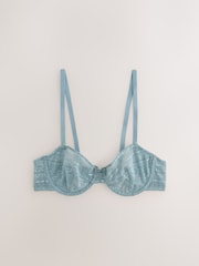Blue Non Pad Balcony Premium Lace Bra - Image 9 of 11
