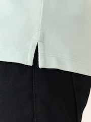 Aqua Blue Short Sleeve Cuban Collar Pique Polo Shirt - Image 5 of 8