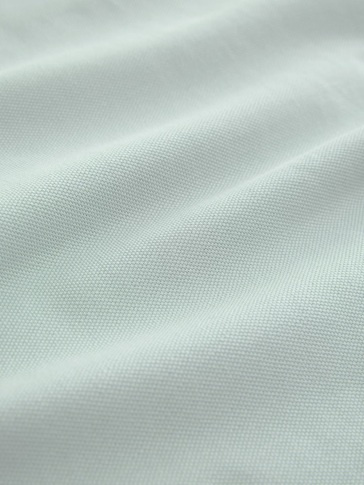 Aqua Blue Short Sleeve Cuban Collar Pique Polo Shirt - Image 8 of 8