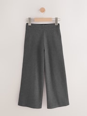 Grey Pull-On Cotton Rich Jersey Stretch Wide Leg Trousers (3-17yrs) - Image 5 of 8