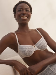 Cream Non Pad Balcony Premium Lace Bra - Image 1 of 1