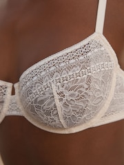 Cream Non Pad Balcony Premium Lace Bra - Image 5 of 6