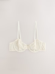 Cream Non Pad Balcony Premium Lace Bra - Image 8 of 10