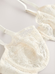 Cream Non Pad Balcony Premium Lace Bra - Image 9 of 10