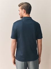 Navy Blue Signature Supima® Heavyweight Polo Shirt - Image 5 of 9