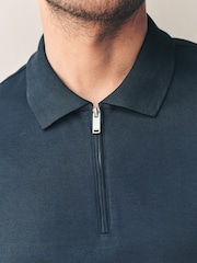 Navy Blue Signature Supima® Heavyweight Polo Shirt - Image 6 of 9