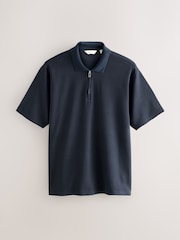Navy Blue Signature Supima® Heavyweight Polo Shirt - Image 7 of 9