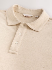 Neutral Brown Signature Polo Shirt With Linen - Image 7 of 7