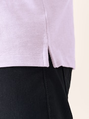Lilac Purple Marl Regular Fit Short Sleeve Pique Polo Shirt - Image 5 of 8