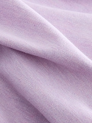 Lilac Purple Marl Regular Fit Short Sleeve Pique Polo Shirt - Image 7 of 8