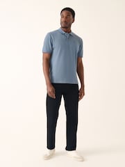 Airforce Blue Regular Fit Short Sleeve Pique Polo Shirt - Image 2 of 8