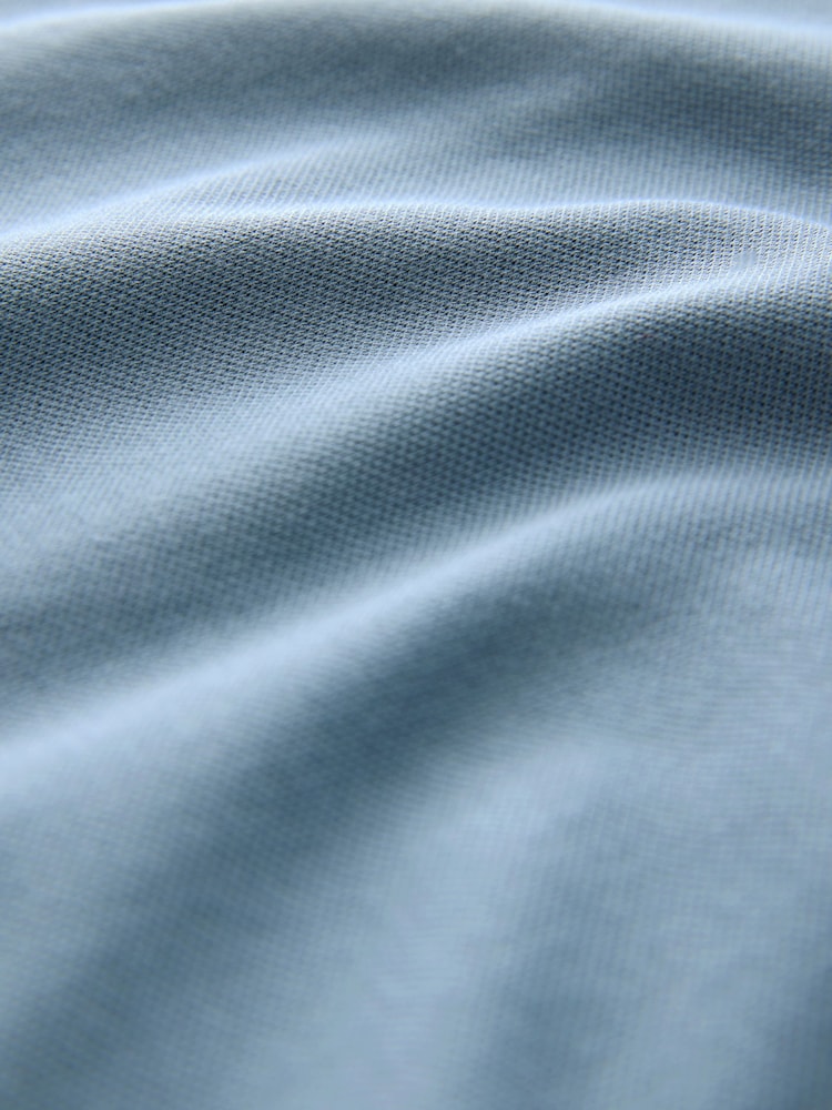 Airforce Blue Regular Fit Short Sleeve Pique Polo Shirt - Image 8 of 8