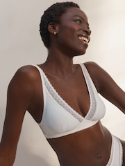 Cream Bralette Ultimate Comfort Premium Lace & Micro Modal Bra - Image 1 of 6