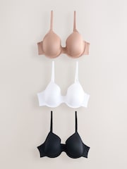 črna/bela/Praline kožna barva - Ultimate Comfort Smoothing T-Shirt Bras A-E 3 Pack - Slika 7 iz 12