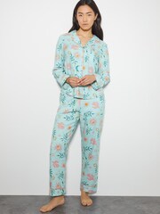 Monsoon Blue Celeste Celestial Print Pyjamas Set - Image 3 of 4