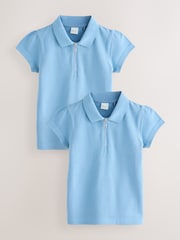 Blue Zip Polo Shirts 2 Pack (3-16yrs) - Image 1 of 5