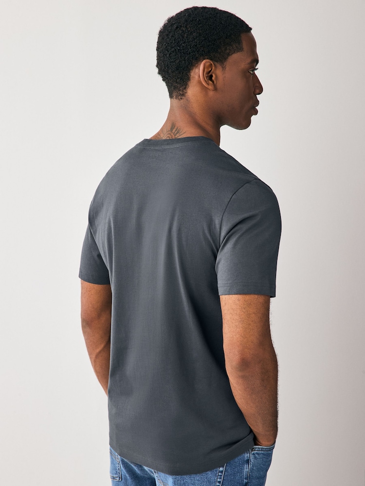 Grey/Pink/Ecru/Green Slim Fit T-Shirts 4 Pack - Image 4 of 14