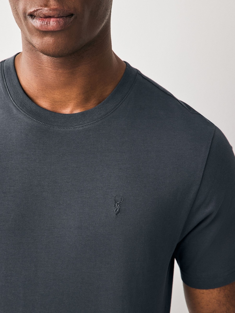 Grey/Pink/Ecru/Green Slim Fit T-Shirts 4 Pack - Image 5 of 14