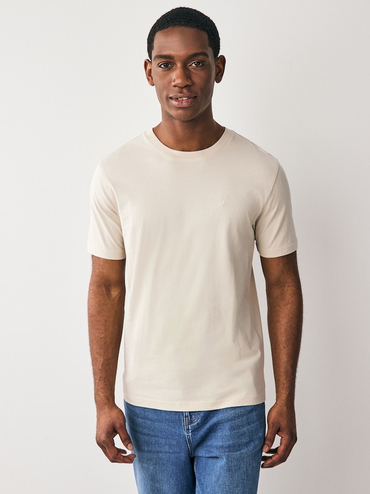 Grey/Pink/Ecru/Green Slim Fit T-Shirts 4 Pack - Image 6 of 14