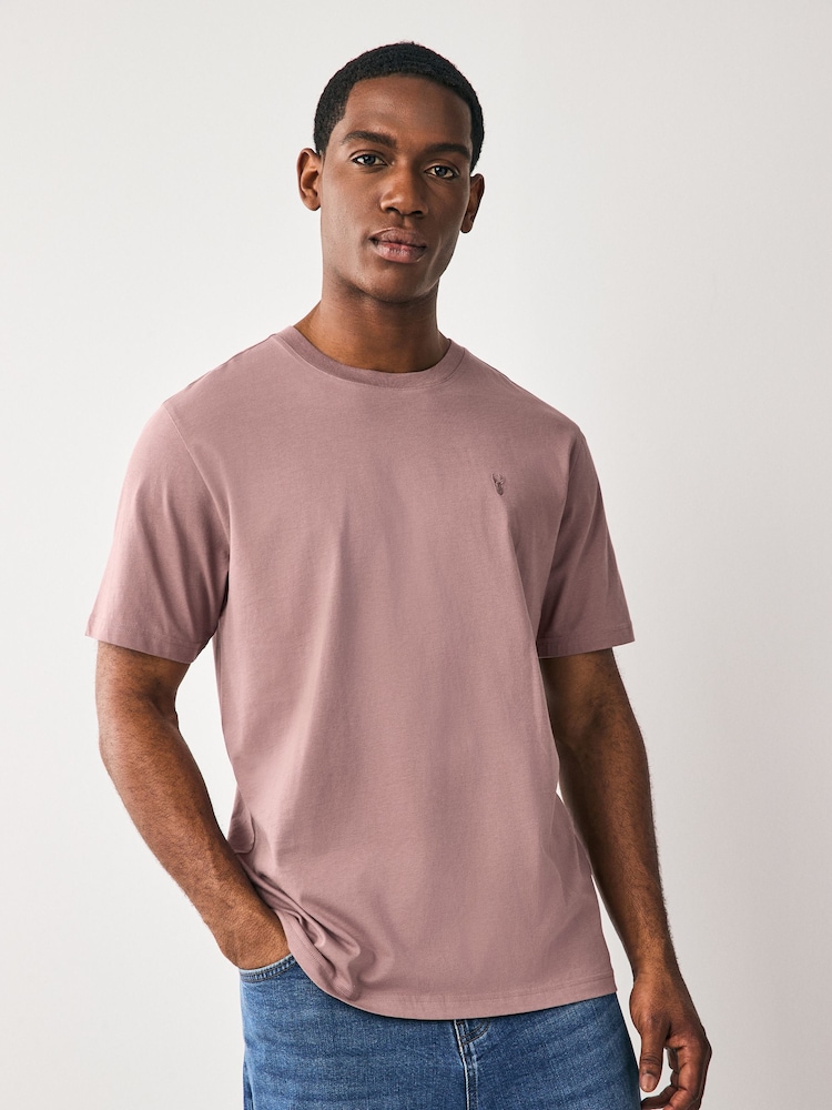 Grey/Pink/Ecru/Green Slim Fit T-Shirts 4 Pack - Image 8 of 14