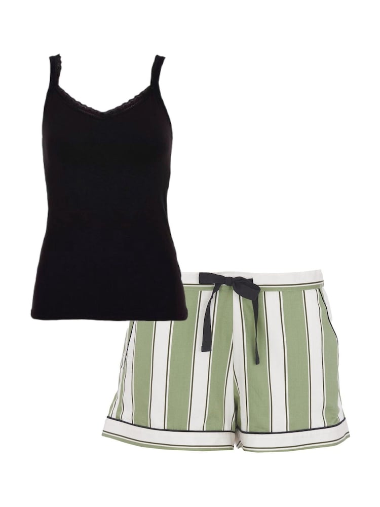 Cyberjammies Green Hidden Support Vest and Stripe Shorts - Image 1 of 1