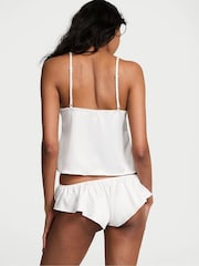 Victoria's Secret Coconut White Satin Lace Trim Cami Set - Image 2 of 2