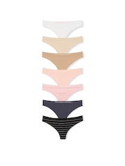 Wit/huidskleur/roze/blauw/zwart - Victoria's Secret set van 7 slips - Image 1 of 3
