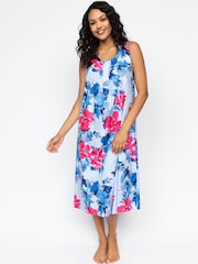 Cyberjammies Blue Lyla Floral Print Bus Long Nightdress - Image 1 of 4