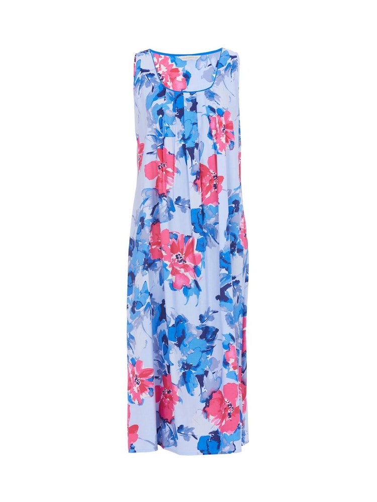 Cyberjammies Blue Lyla Floral Print Bus Long Nightdress - Image 4 of 4