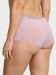 Victoria's Secret Violet Pearl Purple Short Logo Pointelle Knickers - Image 2 of 3