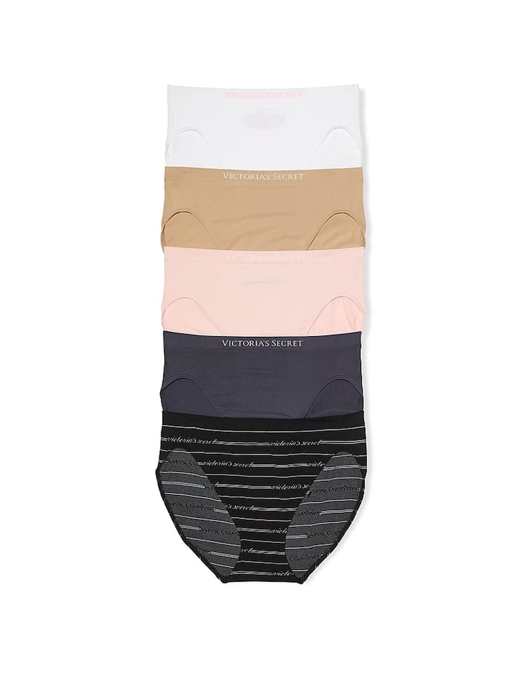 Wit/huidskleur/roze/zwart - Victoria's Secret set van 5 slips - Image 1 of 4
