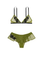 Peergroen - Victoria's Secret set van doorschijnende bralette en slipje met rozenkant - Image 3 of 3