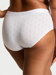 Victoria's Secret White Hipster Logo Pointelle Knickers - Image 2 of 3