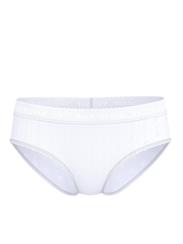 Victoria's Secret White Hipster Logo Pointelle Knickers - Image 3 of 3