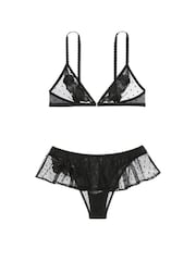 Zwart - Victoria's Secret set van doorschijnende bralette en slipje met rozenkant - Image 3 of 3